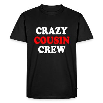 Crazy cousin crew - Men's Premium Organic T-Shirt - black - Front - Nico (187cm)