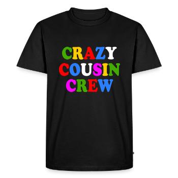 Crazy cousin crew - Men's Premium Organic T-Shirt - black - Front - Nico (187cm)