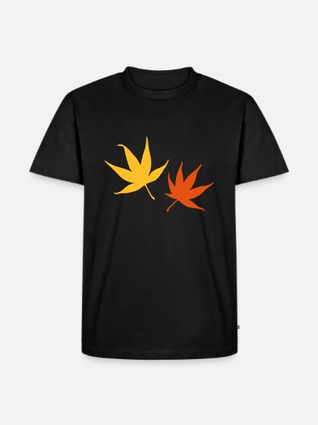 Herbstlaub - Männer Premium Bio T-Shirt - Schwarz
