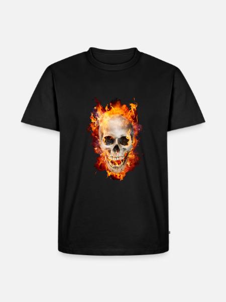 dead head in flames - Men's Premium Organic T-Shirt - black
