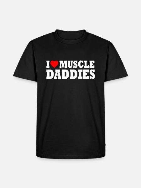 I love muscle daddies - Men's Premium Organic T-Shirt - black