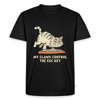 My Claws Control the ESC Key - Men's Premium Organic T-Shirt - black - Front - Nico (187cm)