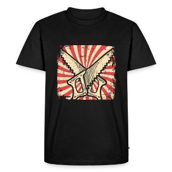 Scie - T-shirt Premium bio Homme - noir - Devant - Nico (187cm)