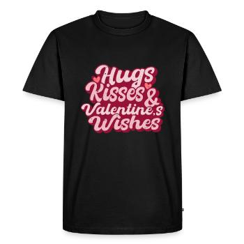 hugs kisses and valentine wishes - T-shirt Premium bio Homme - noir - Devant - Nico (187cm)