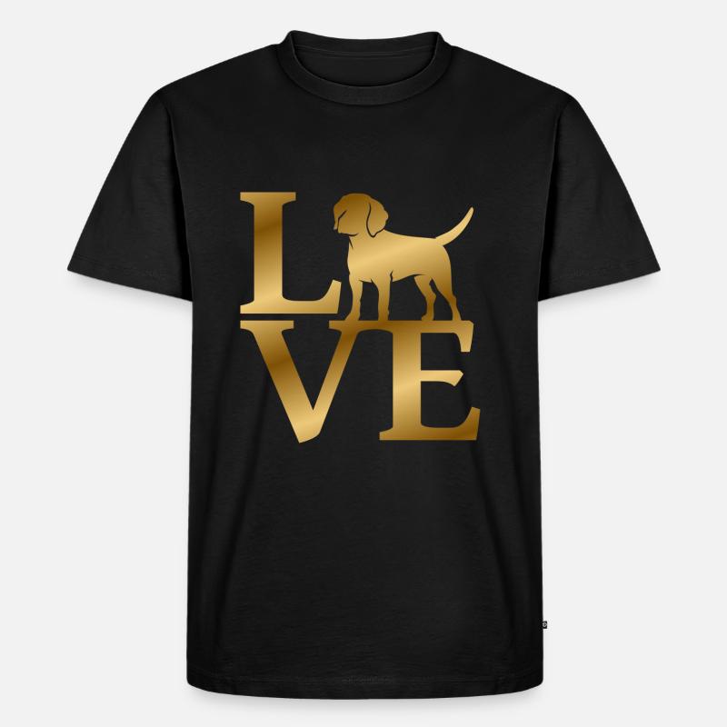 Love Beagle - Männer Premium Bio T-Shirt - Schwarz