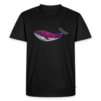 Univers baleine galaxie étoilée - T-shirt Premium bio Homme - noir - Devant - Nico (187cm)