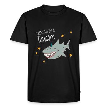 Trust i’m a Unicorn Riant Hai Fake Licorne - T-shirt Premium bio Homme - noir - Devant - Nico (187cm)