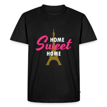 Home sweet home (Tour Eiffel en arrière-plan) - T-shirt Premium bio Homme - noir - Devant - Nico (187cm)