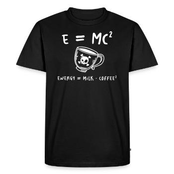 Énergie Lait Café Chimie - T-shirt Premium bio Homme - noir - Devant - Nico (187cm)