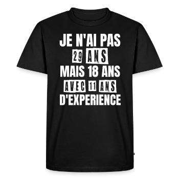 Cadeau d'anniversaire 29 ans - T-shirt Premium bio Homme - noir - Devant - Nico (187cm)