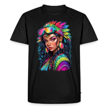 Afro Woman - Beauty - Men's Premium Organic T-Shirt - black - Front - Nico (187cm)