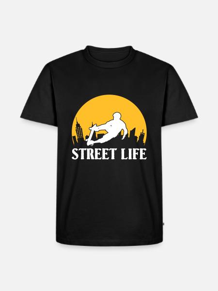Street Life skateboard - Men's Premium Organic T-Shirt - black