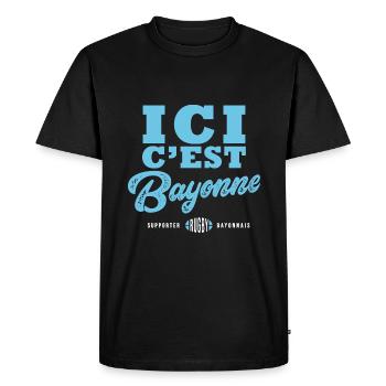 Rugby Supporter Rugby Bayonne Bayonnais - T-shirt Premium bio Homme - noir - Devant - Nico (187cm)