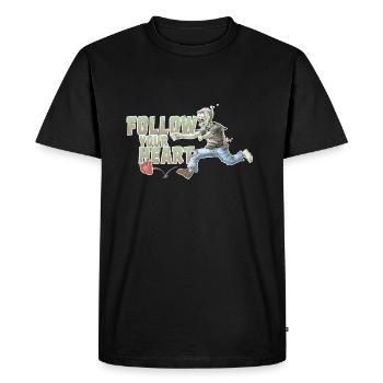 motive shirt zombie heart follow your heart new - Men's Premium Organic T-Shirt - black - Front - Nico (187cm)