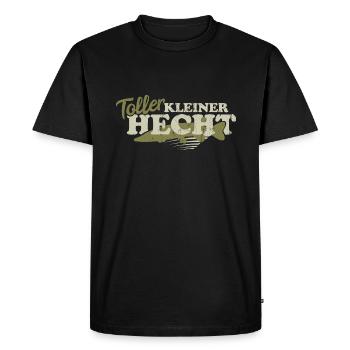 Cadeau de proverbe pêcher avec un grand pêcheur de brochet - T-shirt Premium bio Homme - noir - Devant - Nico (187cm)