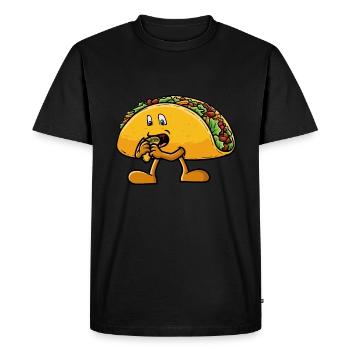 Taco mange un taco - T-shirt Premium bio Homme - noir - Devant - Nico (187cm)