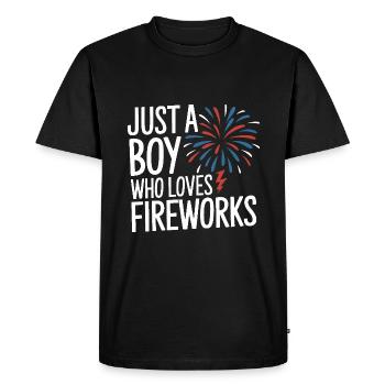 Pyrotechnie Feux d’artifice Pyrotechnie - T-shirt Premium bio Homme - noir - Devant - Nico (187cm)