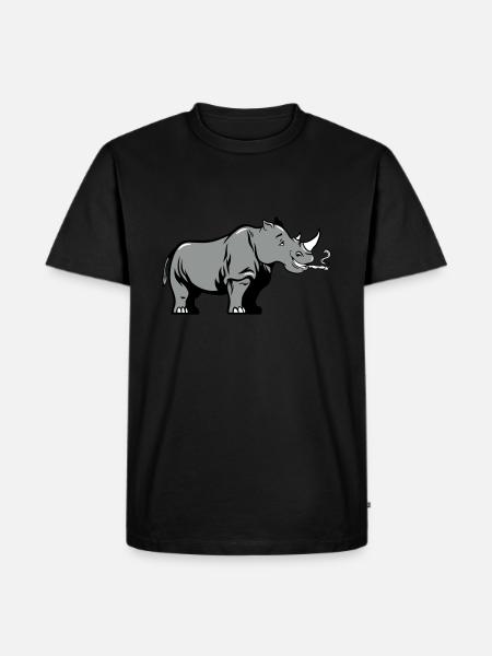 nashorn joint kiffen - Männer Premium Bio T-Shirt - Schwarz