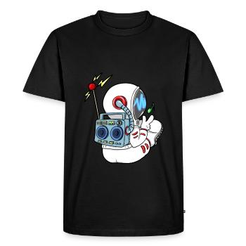 Astronaut World World - T-shirt Premium bio Homme - noir - Devant - Nico (187cm)