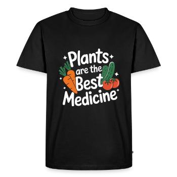 Végétarien Végétalien Végétarien Végétarien - T-shirt Premium bio Homme - noir - Devant - Nico (187cm)