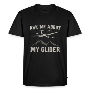 Demandez-moi mon planeur Idée cadeau - T-shirt Premium bio Homme - noir - Devant - Nico (187cm)