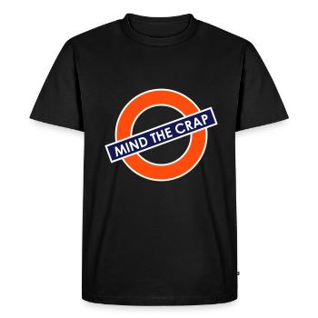 Attention à la merde - T-shirt Premium bio Homme - noir - Devant - Nico (187cm)