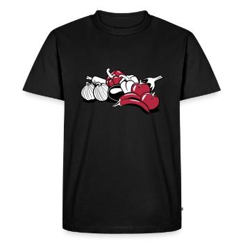 vegetables - Men's Premium Organic T-Shirt - black - Front - Nico (187cm)