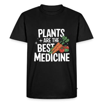 Végétarien Végétalien Végétarien Végétarien - T-shirt Premium bio Homme - noir - Devant - Nico (187cm)