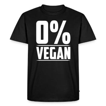 0% vegan 0% idée cadeau vegan - T-shirt Premium bio Homme - noir - Devant - Nico (187cm)