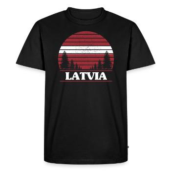 Lettonie - T-shirt Premium bio Homme - noir - Devant - Nico (187cm)