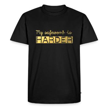 Mon mot de passe est plus dur BDSM pervers - T-shirt Premium bio Homme - noir - Devant - Nico (187cm)