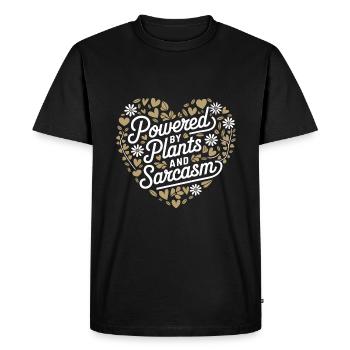 Végétarien Végétalien Végétarien Végétarien - T-shirt Premium bio Homme - noir - Devant - Nico (187cm)