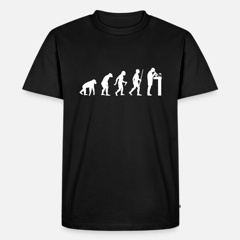 Biologe Evolution - Männer Premium Bio T-Shirt - Schwarz
