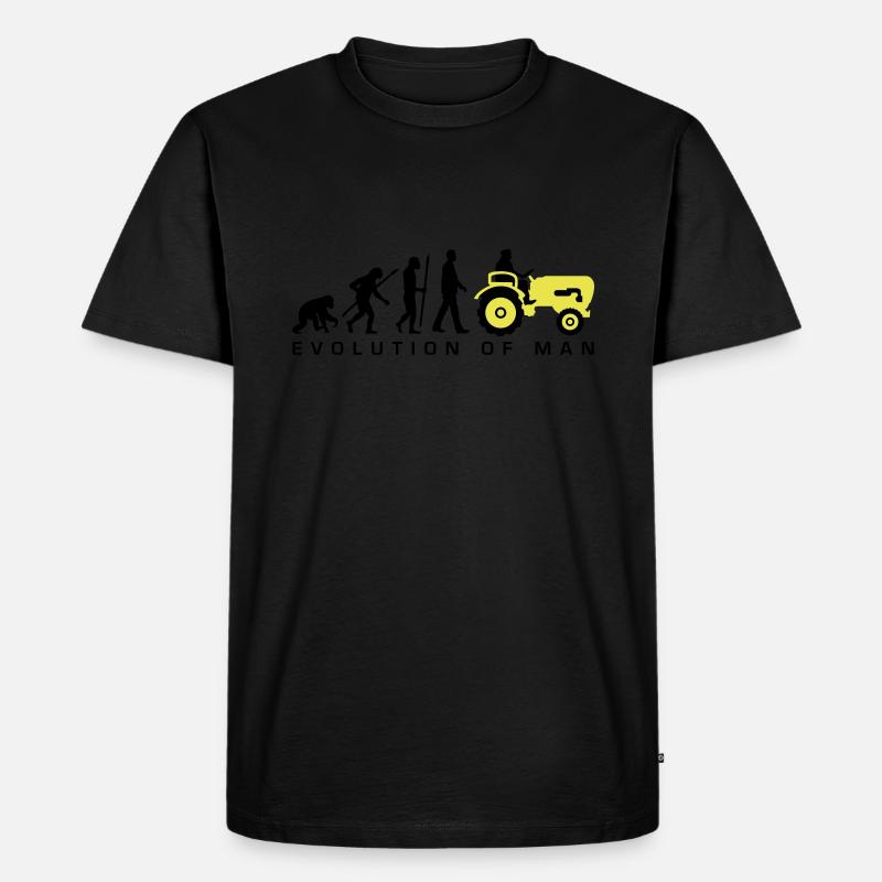evolution_bauer_mit_traktor_032013_a_2c - Männer Premium Bio T-Shirt - Schwarz