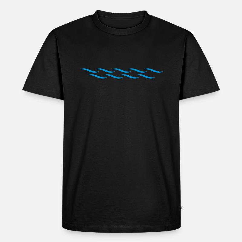 Waves - Männer Premium Bio T-Shirt - Schwarz