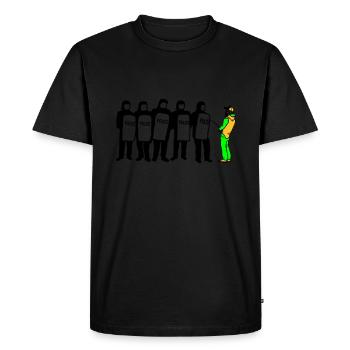 la police? - T-shirt Premium bio Homme - noir - Devant - Nico (187cm)