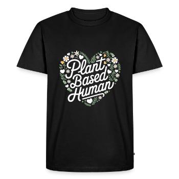 Végétarien Végétalien Végétarien Végétarien - T-shirt Premium bio Homme - noir - Devant - Nico (187cm)