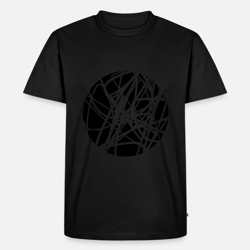 Scribbled chaotic strokes pattern - Men's Premium Organic T-Shirt - black