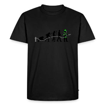 evolution_feuerwehrmann_032015_a_3c - Männer Premium Bio T-Shirt - Schwarz - Vorne - Nico (187cm)