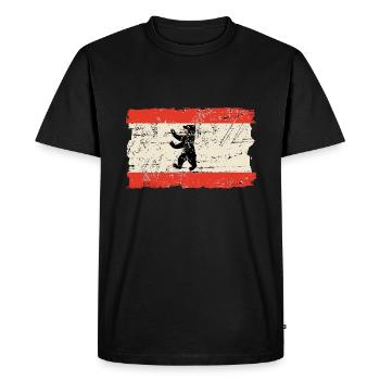 Berlin Vintage Flag - T-shirt Premium bio Homme - noir - Devant - Nico (187cm)