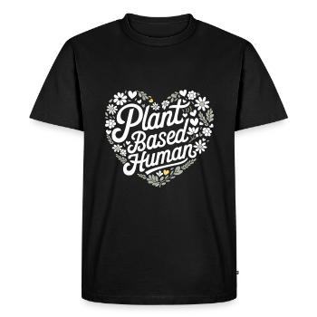 Végétarien Végétalien Végétarien Végétarien - T-shirt Premium bio Homme - noir - Devant - Nico (187cm)