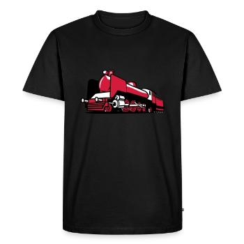 dampflok chemin de fer tendre - T-shirt Premium bio Homme - noir - Devant - Nico (187cm)