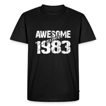 Born 1983 since 1983 exceptional - Men's Premium Organic T-Shirt - black - Front - Nico (187cm)