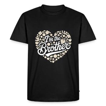 Frère Grand Frère Frère Famille - T-shirt Premium bio Homme - noir - Devant - Nico (187cm)