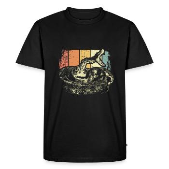 Serpent Reptile - T-shirt Premium bio Homme - noir - Devant - Nico (187cm)
