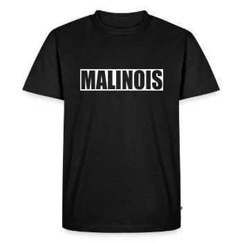 Malinois Dog Motif - Men's Premium Organic T-Shirt - black - Front - Nico (187cm)