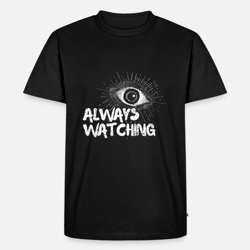 Ich beobachte dich - Männer Premium Bio T-Shirt - Schwarz