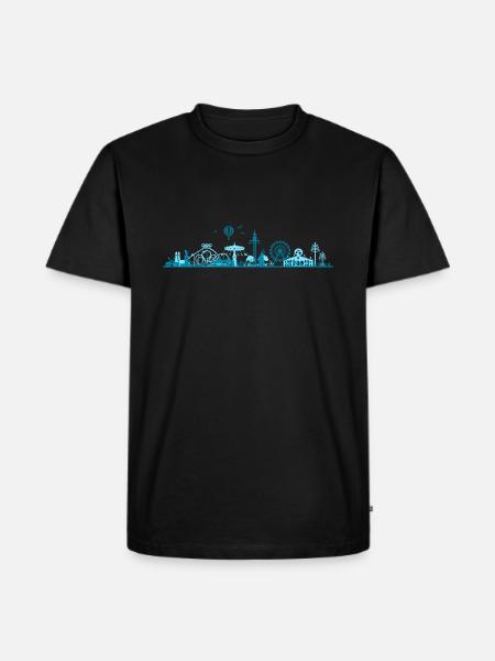 Skyline - München - Männer Premium Bio T-Shirt - Schwarz