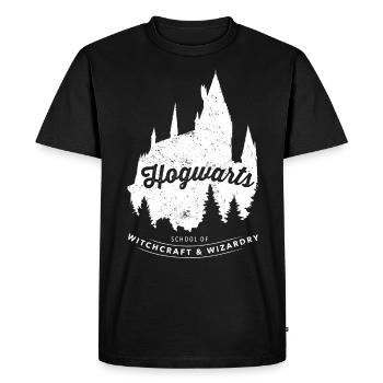 Harry Potter Hogwarts School - Männer Premium Bio T-Shirt - Schwarz - Vorne - Nico (187cm)