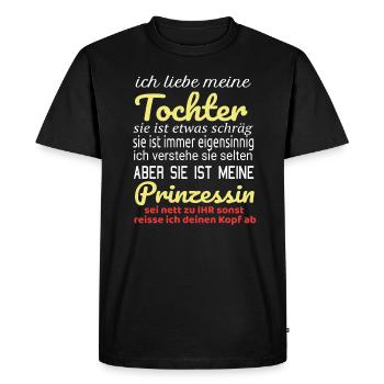 J'aime ma fille princesse - T-shirt Premium bio Homme - noir - Devant - Nico (187cm)